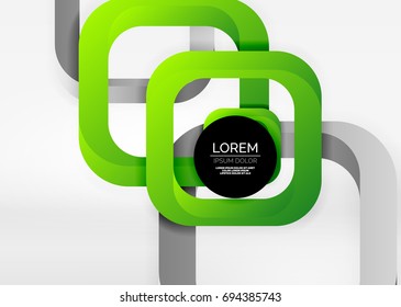 Quadriert geometrische Formen in hellgrauem 3D-Raum. Abstrakter Vektorhintergrund