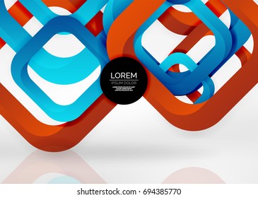 Squares geometric shapes in light grey 3d space. Vector abstract background