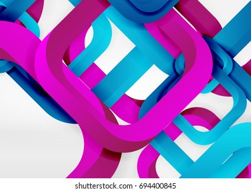Squares geometric shapes in light grey 3d space. Vector abstract background