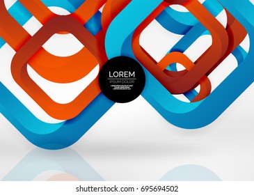 Squares geometric shapes in light grey 3d space. Vector abstract background