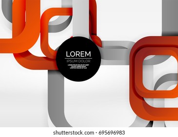 Quadriert geometrische Formen in hellgrauem 3D-Raum. Abstrakter Vektorhintergrund
