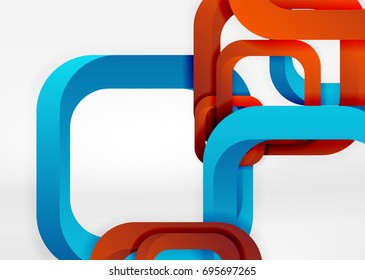 Quadriert geometrische Formen in hellgrauem 3D-Raum. Abstrakter Vektorhintergrund