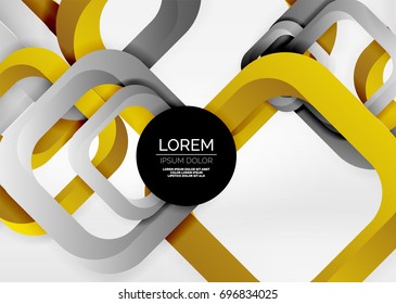 Cuadraba formas geométricas en un espacio 3d de color gris claro. Fondo abstracto vectorial