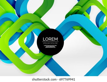 Squares geometric shapes in light grey 3d space. Vector abstract background