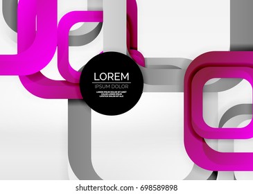 Cuadraba formas geométricas en un espacio 3d de color gris claro. Fondo abstracto vectorial