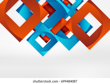 Cuadraba formas geométricas en un espacio 3d de color gris claro. Fondo abstracto vectorial