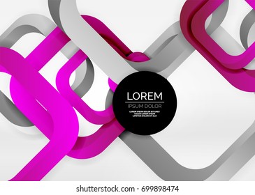 Squares geometric shapes in light grey 3d space. Vector abstract background
