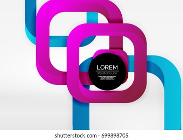 Cuadraba formas geométricas en un espacio 3d de color gris claro. Fondo abstracto vectorial