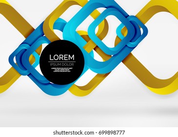 Squares geometric shapes in light grey 3d space. Vector abstract background