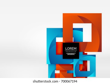 Cuadraba formas geométricas en un espacio 3d de color gris claro. Fondo abstracto vectorial