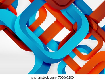Squares geometric shapes in light grey 3d space. Vector abstract background