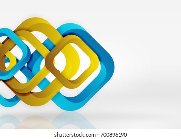 Squares geometric shapes in light grey space. Vector abstract background
