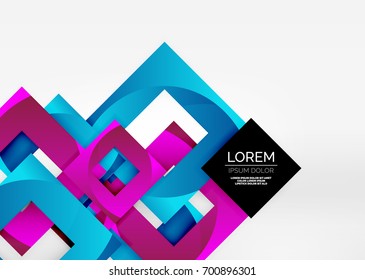 Squares geometric shapes in light grey  space. Vector abstract background