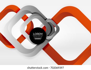 Cuadraba formas geométricas en un espacio 3d de color gris claro. Fondo abstracto vectorial