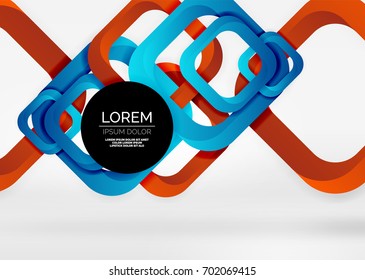Squares geometric shapes in light grey 3d space. Vector abstract background