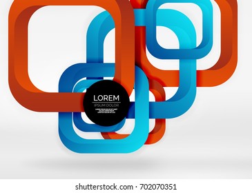 Quadriert geometrische Formen in hellgrauem 3D-Raum. Abstrakter Vektorhintergrund