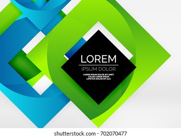 Quadriert geometrische Formen in hellgrauem 3D-Raum. Abstrakter Vektorhintergrund