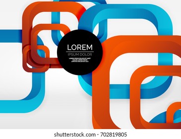 Squares geometric shapes in light grey 3d space. Vector abstract background