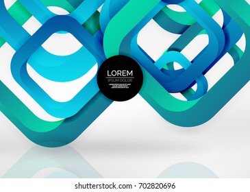 Squares geometric shapes in light grey 3d space. Vector abstract background