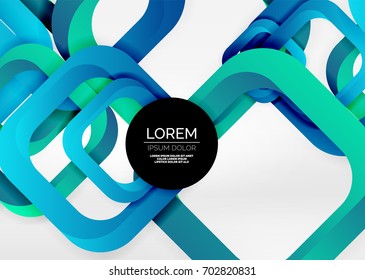 Squares geometric shapes in light grey 3d space. Vector abstract background