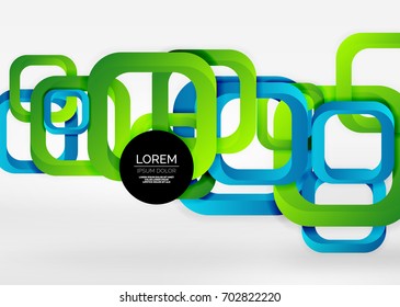 Cuadraba formas geométricas en un espacio 3d de color gris claro. Fondo abstracto vectorial