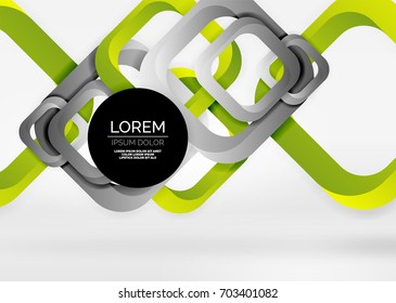 Squares geometric shapes in light grey 3d space. Vector abstract background