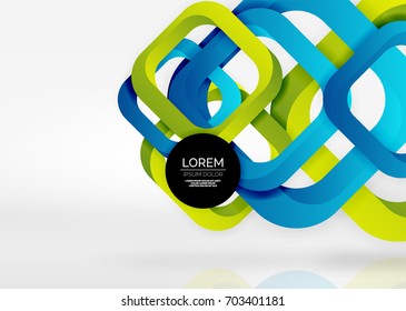 Squares geometric shapes in light grey 3d space. Vector abstract background
