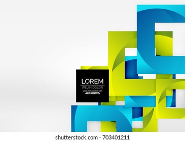 Cuadraba formas geométricas en un espacio 3d de color gris claro. Fondo abstracto vectorial