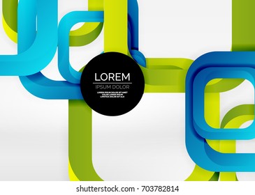 Squares geometric shapes in light grey 3d space. Vector abstract background