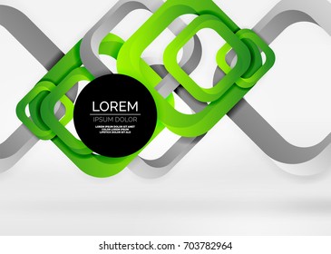 Squares geometric shapes in light grey 3d space. Vector abstract background