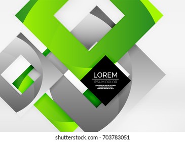 Quadriert geometrische Formen in hellgrauem 3D-Raum. Abstrakter Vektorhintergrund