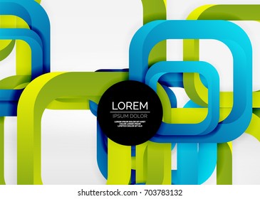 Quadriert geometrische Formen in hellgrauem 3D-Raum. Abstrakter Vektorhintergrund