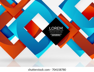 Quadriert geometrische Formen in hellgrauem 3D-Raum. Abstrakter Vektorhintergrund