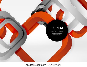 Squares geometric shapes in light grey 3d space. Vector abstract background