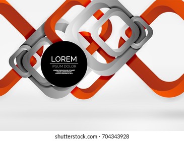 Squares geometric shapes in light grey 3d space. Vector abstract background