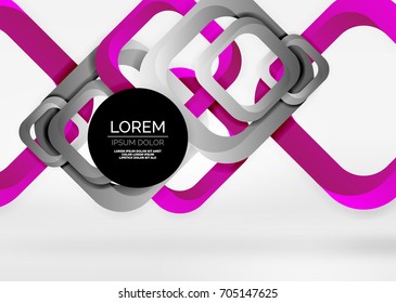 Cuadraba formas geométricas en un espacio 3d de color gris claro. Fondo abstracto vectorial