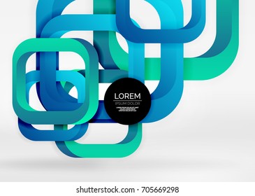 Cuadraba formas geométricas en un espacio 3d de color gris claro. Fondo abstracto vectorial