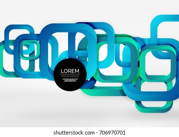 Cuadraba formas geométricas en un espacio 3d de color gris claro. Fondo abstracto vectorial