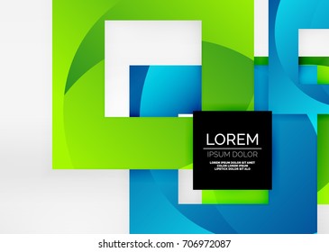 Quadriert geometrische Formen in hellgrauem 3D-Raum. Abstrakter Vektorhintergrund