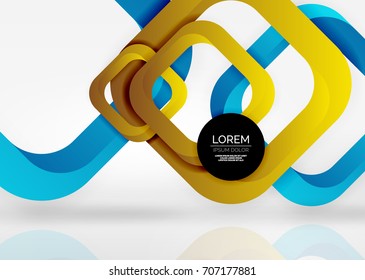 Cuadraba formas geométricas en un espacio 3d de color gris claro. Fondo abstracto vectorial