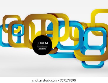 Cuadraba formas geométricas en un espacio 3d de color gris claro. Fondo abstracto vectorial