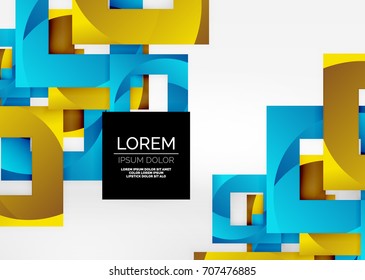 Cuadraba formas geométricas en un espacio 3d de color gris claro. Fondo abstracto vectorial