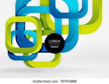 Cuadraba formas geométricas en un espacio 3d de color gris claro. Fondo abstracto vectorial