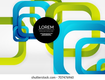 Squares geometric shapes in light grey 3d space. Vector abstract background
