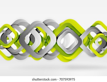 Squares geometric shapes in light grey 3d space. Vector abstract background