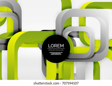 Squares geometric shapes in light grey 3d space. Vector abstract background