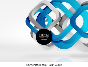 Cuadraba formas geométricas en un espacio 3d de color gris claro. Fondo abstracto vectorial