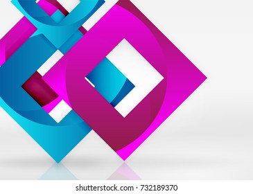 Quadriert geometrische Formen in hellgrauem 3D-Raum. Abstrakter Vektorhintergrund