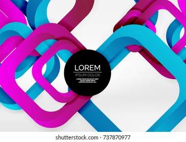 Squares geometric shapes in light grey 3d space. Vector abstract background
