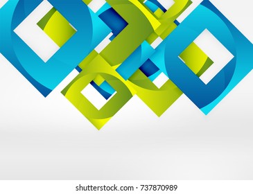 Cuadraba formas geométricas en un espacio 3d de color gris claro. Fondo abstracto vectorial